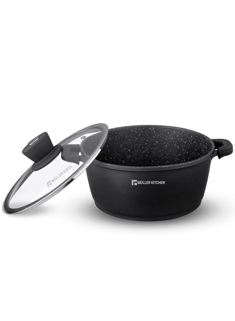 MULLER KOCH Die-cast aluminum healthy nonstick German marble granite coating cookware pot 36cm - Suitable for All Types of Stoves  - Image 1