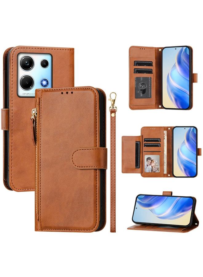Zaboon Case For Infinix Note 30 4G / 5G Multi-Card Slots Zipper Wallet Leather Phone Case - Image 1
