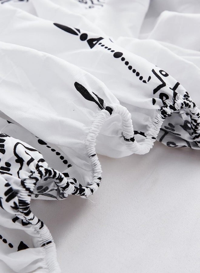 LUNA Home King size 6 piece boho bedding set in black and white without filling. - Image 3