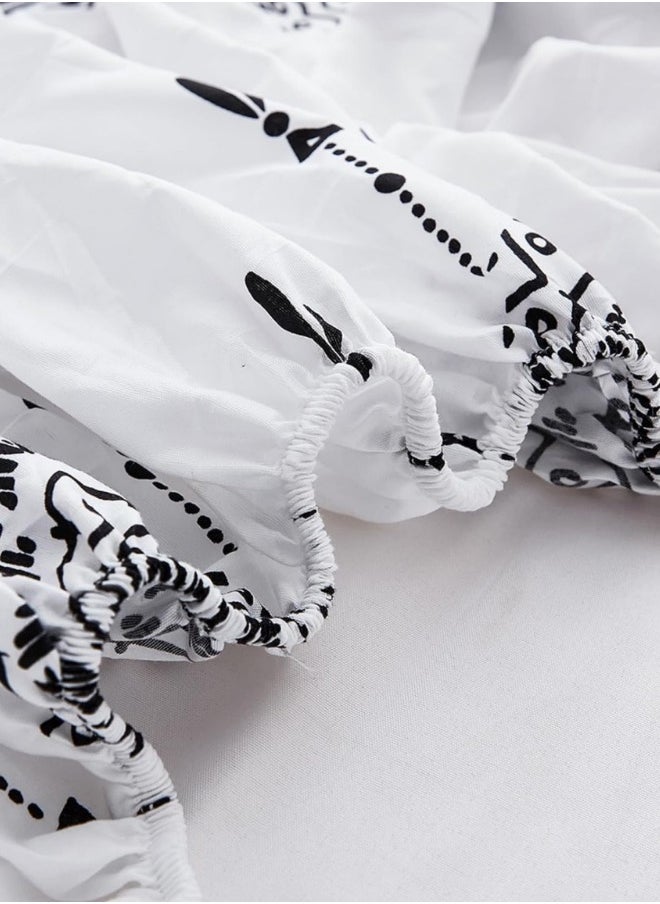LUNA Home - King size 6 piece boho bedding set in black and white without filling. - Image 1