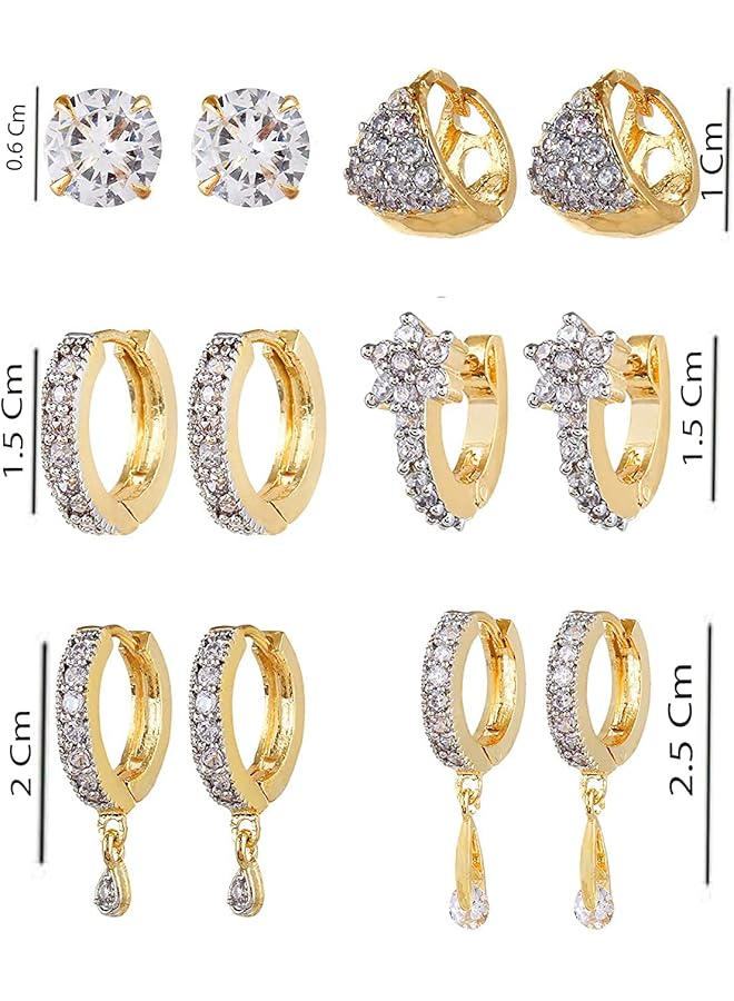 YouBella Golden Plated Hoop Earrings for Women (Golden)(YBECB 12)  - Image 5