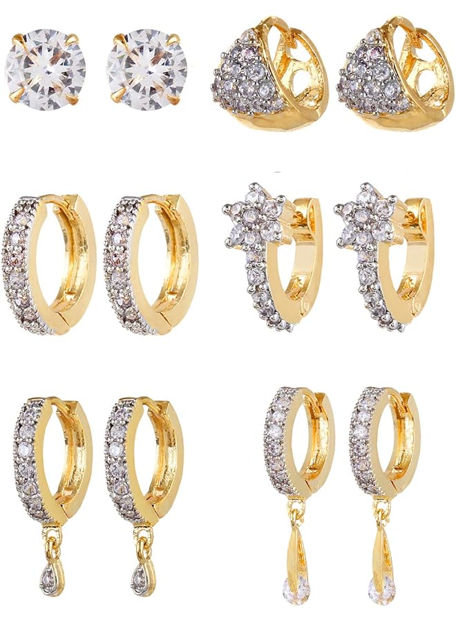 YouBella Golden Plated Hoop Earrings for Women (Golden)(YBECB 12)  - Image 1