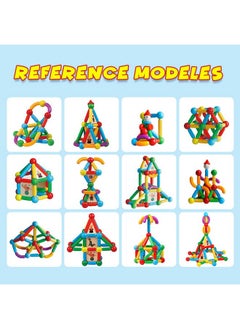 Magblock 136Pcs Magnetic Sticks Blocks Tiles Construction Building, Magnet Balls Toys For 3+Years Old Boys And Girls, Stem Educational Learning Toys Gifts Sets For Children  - Image 3