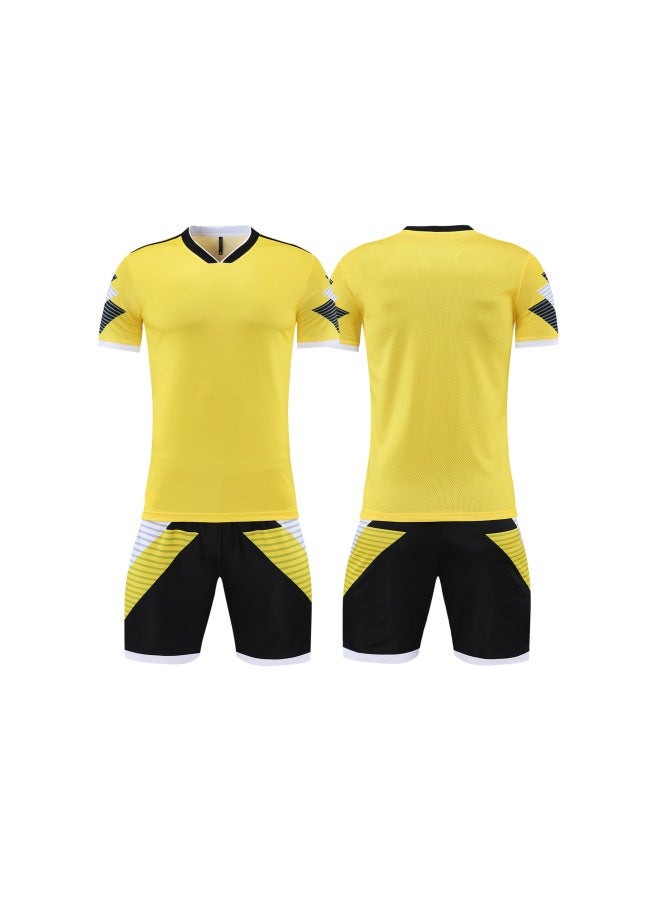 Yellow-2204 Model Manufacturer Men's Sports Football Uniforms Breathable Quick-drying Casual Suits Short-sleeved Children's Adult Clothing Custom Clothing
