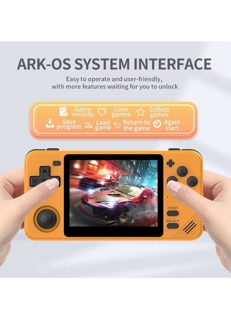 Powkiddy - POWKIDDY RGB10X Handheld Game Console 3.5 Inch IPS OCA full lamination Screen Retro Video Game Console Open Source Linux Game Player Support WiFi Bluetooth 10000+ Games Portable PSP(128G Orange) - Image 1