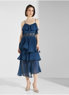 True Decadence Asymmetric Strappy Midi Dress  - Image 4