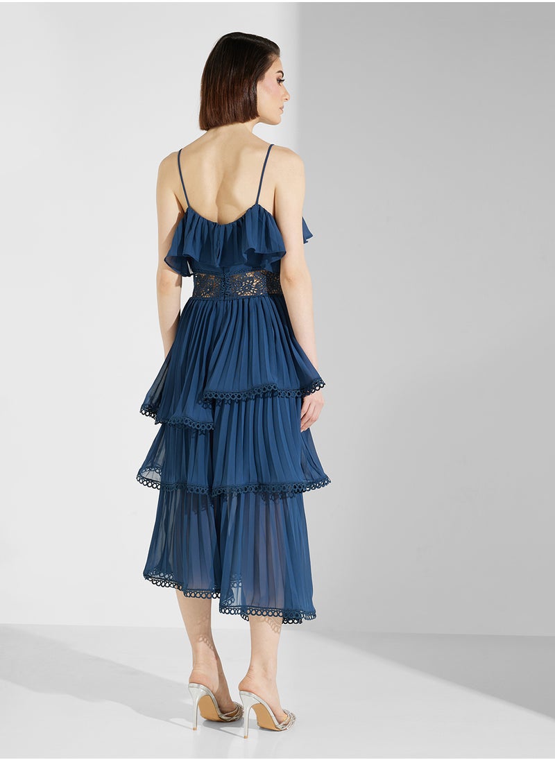 True Decadence Asymmetric Strappy Midi Dress  - Image 2