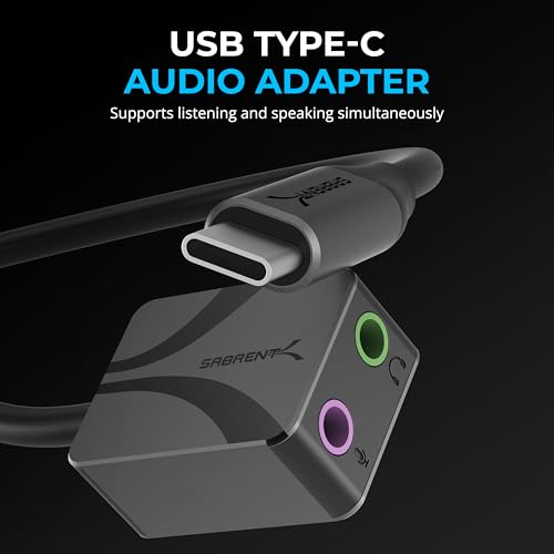 SABRENT USB to 35mm Jack Audio Adapter USB to Headphone Jack Adapter Sound Card Upgrade to 24Bit 96Khz for a deep Sound Quality AUUCMA - Image 3