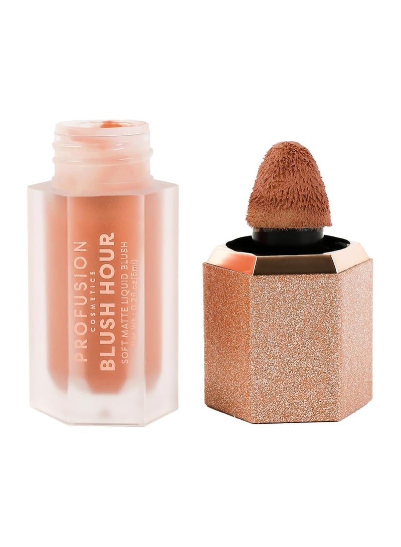 Profusion Cosmetics Blush Hour for Face Lightweight and Long Wearing Soft Matte Liquid Blush Provides Natural Finish Creamy Texture Which is Buildable Essential Beauty Tool for Raising Your Glow - Image 1
