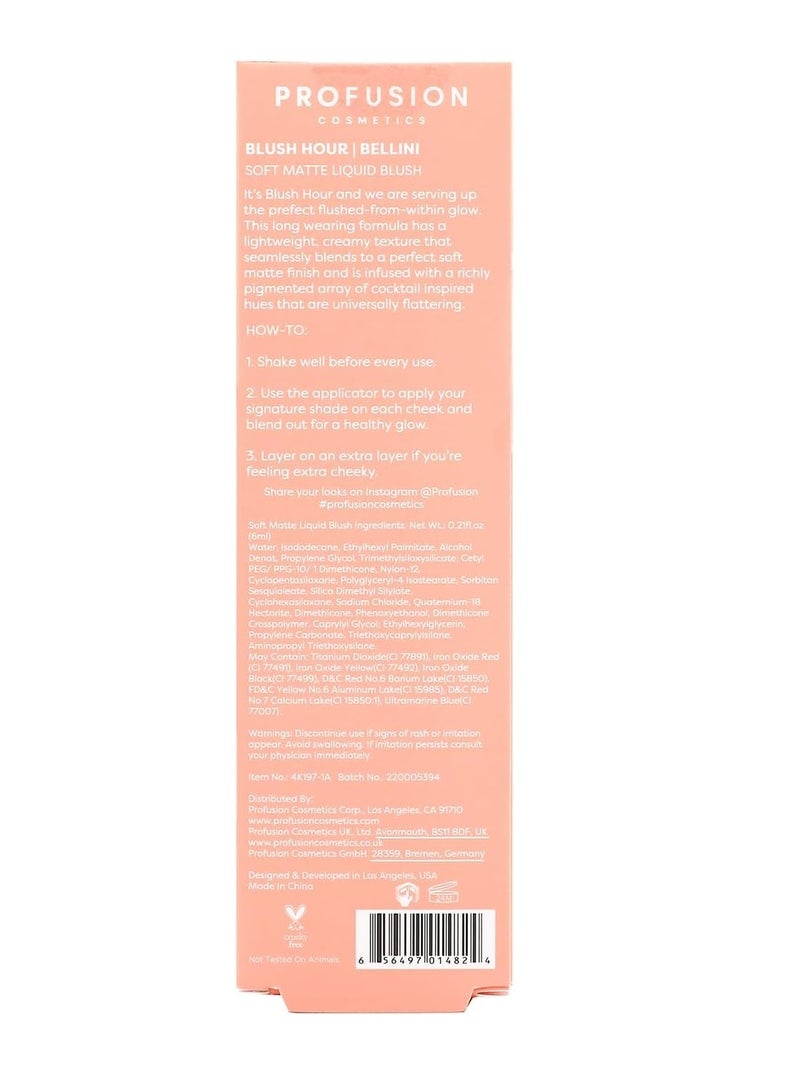 Profusion Cosmetics Blush Hour for Face Lightweight and Long Wearing Soft Matte Liquid Blush Provides Natural Finish Creamy Texture Which is Buildable Essential Beauty Tool for Raising Your Glow - Image 5