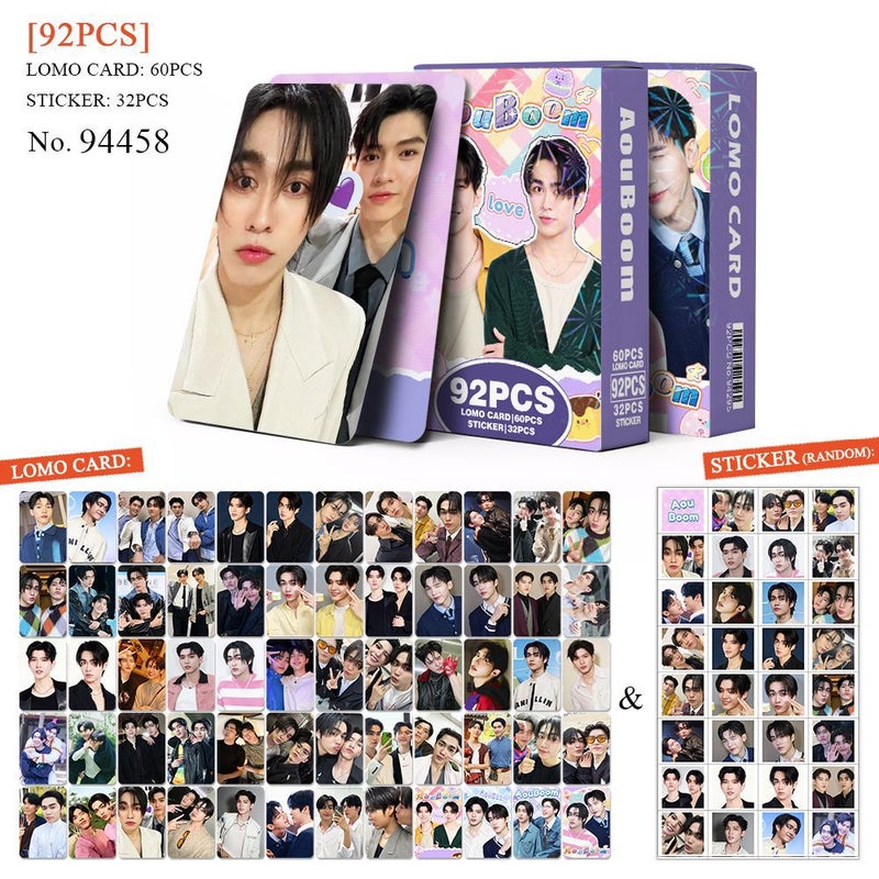 AuauSave WilliamEst BounPrem Lomocard & Sticker Set – 92PCS (60 Lomocards + 32 Random Stickers) | Aesthetic Photo Card Collection for Fans