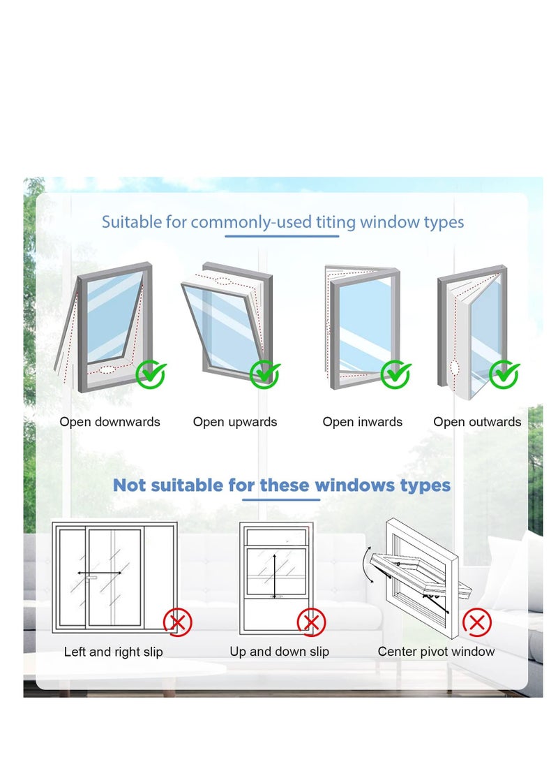Excefore Air Conditioner Window Seal, for Portable Air Conditioner And Tumble Dryer, Hot Air Stop Air Exchange Guards, with Zip and Adhesive Fastener, 400CM (157'') AC Casement Window Seal Kit - Image 4