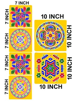 ABS HERBALS ABS HERBALS Rangoli Sticker Kolam Sticker for Wall Tile Floor Steel Sticker MEROON Modal S4PCM2P Pack of 6Pcs  - Image 2
