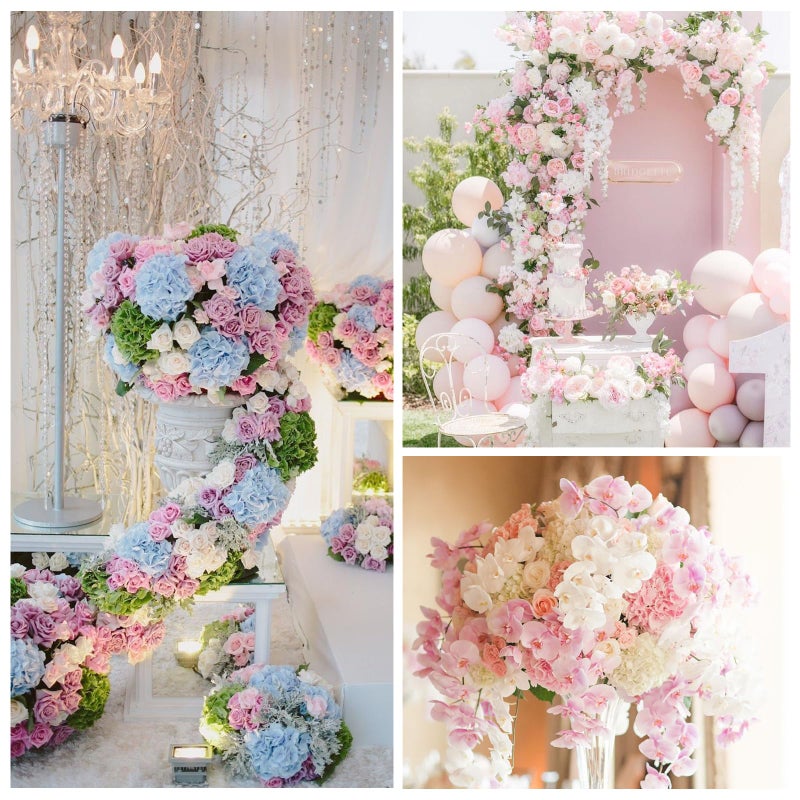 Serwalin ðŸ±ð™‹ð˜¾ð™Ž 3D Real Touch Hydrangea Artificial Flowers, 20in Lifelike Pink Latex Fake Hydrangea Flowers for Wedding Office Family Party Living Room Table Decoration (Pink) - Image 3