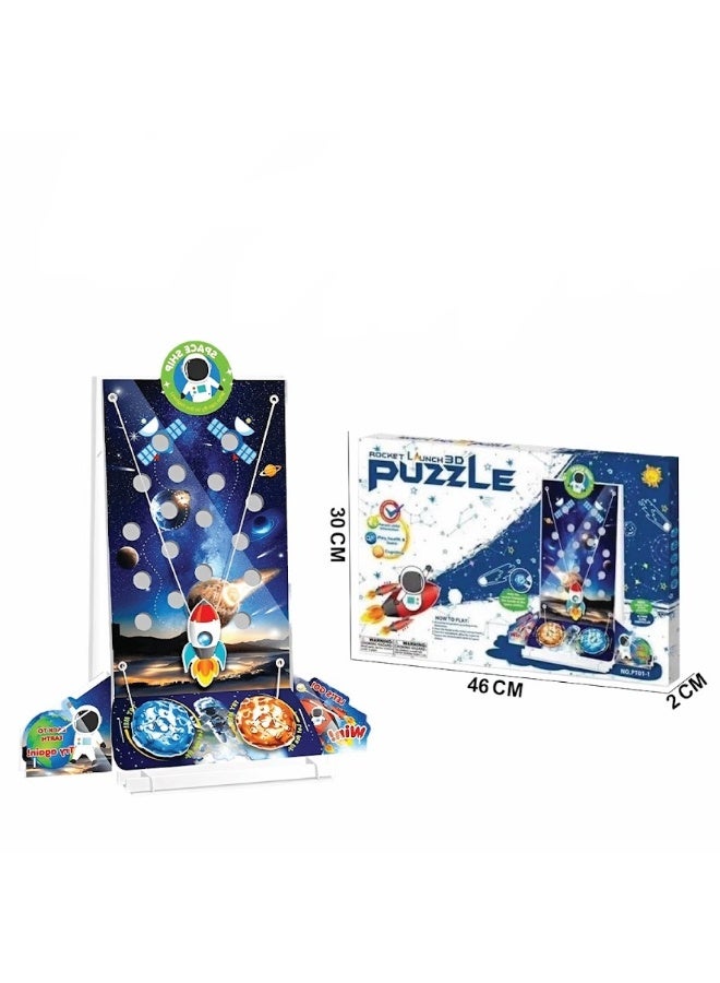 3D Rocket Launch Space Puzzle for Kids - Interactive Educational Toy to Enhance IQ, Focus, and Motor Skills - Space Theme