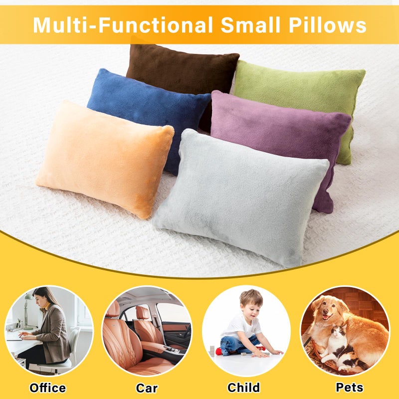 1 MIDDLE ONE 2 Pack Small Pillow, Memory Foam Mini Pillow 11 X 7 Inches for Travel, Sleeping, Nap and Neck, Knee, Lumbar Support, Tiny Cushion for Pet, Dogs (Dark Purple) - Image 5