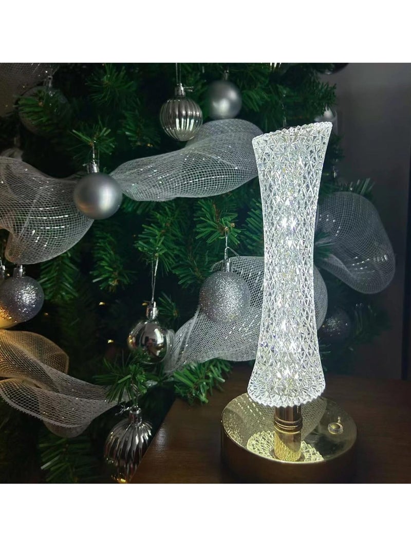 SOLARAE Tower Cordless Lamp, Led Magic Night Light, Small Led Table Lamp, Crystal Battery Operated Lamp, 3 Color Modes & Brightness Adjustable, For Bedroom Kids Girls Teen Room Decor - Image 5