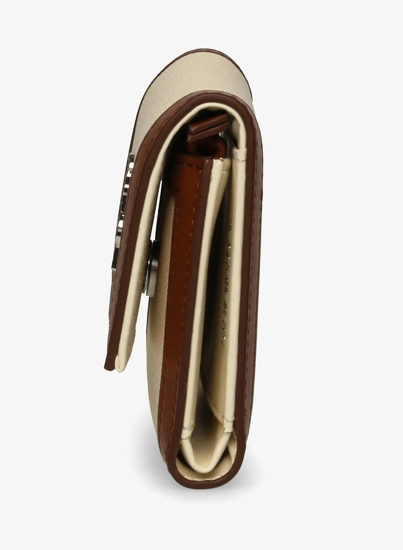 Steve Madden COGNC/BONE Canvas Smooth PU Trifold Wallet for Women | Best Price UAE