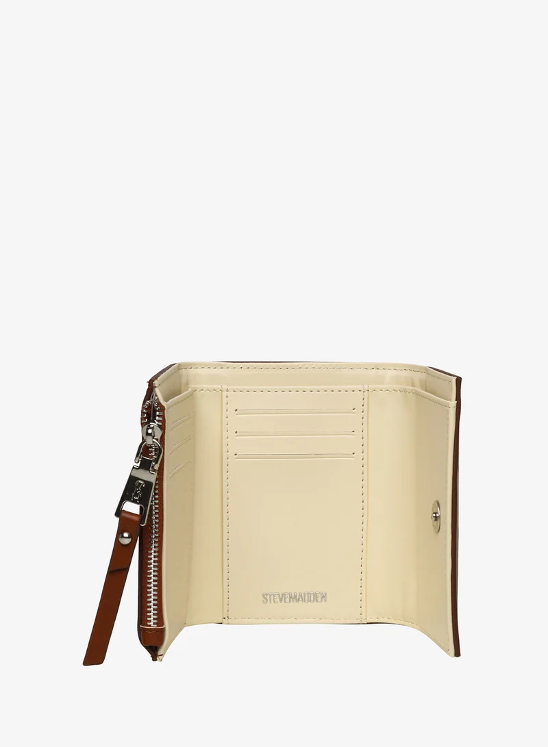 Steve Madden COGNC/BONE Canvas Smooth PU Trifold Wallet for Women | Best Price UAE