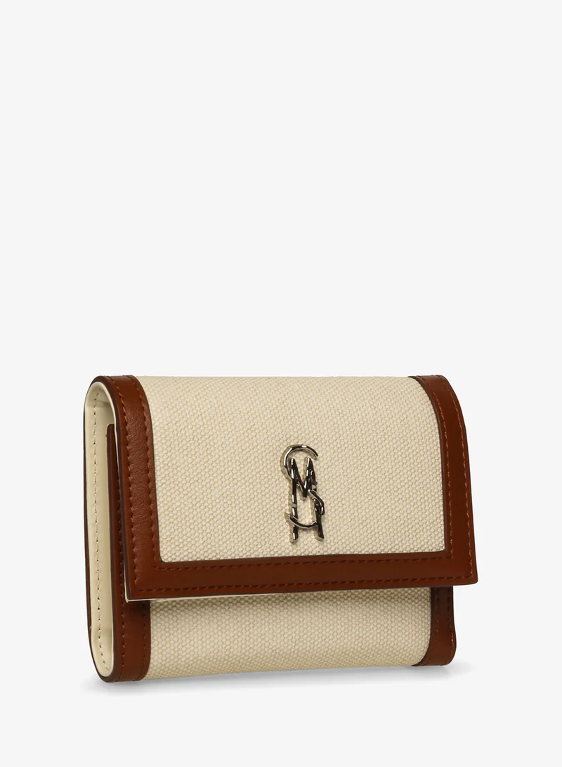 Steve Madden COGNC/BONE Canvas Smooth PU Trifold Wallet for Women | Best Price UAE