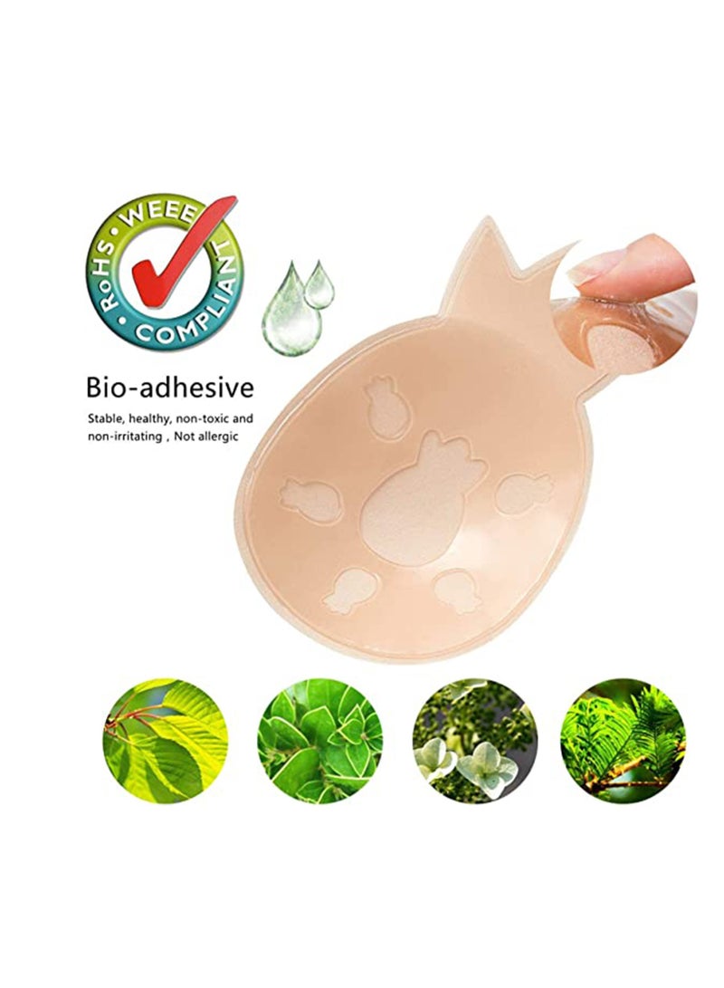 Excefore Nipple Covers For Women, Ultra Thin Reusable Silicone Nipple Covers, Alternative to a strapless Bra, Pasties for Women, Reusable, Sticky Breast Pasties Petals (2 Pairs) - Image 3
