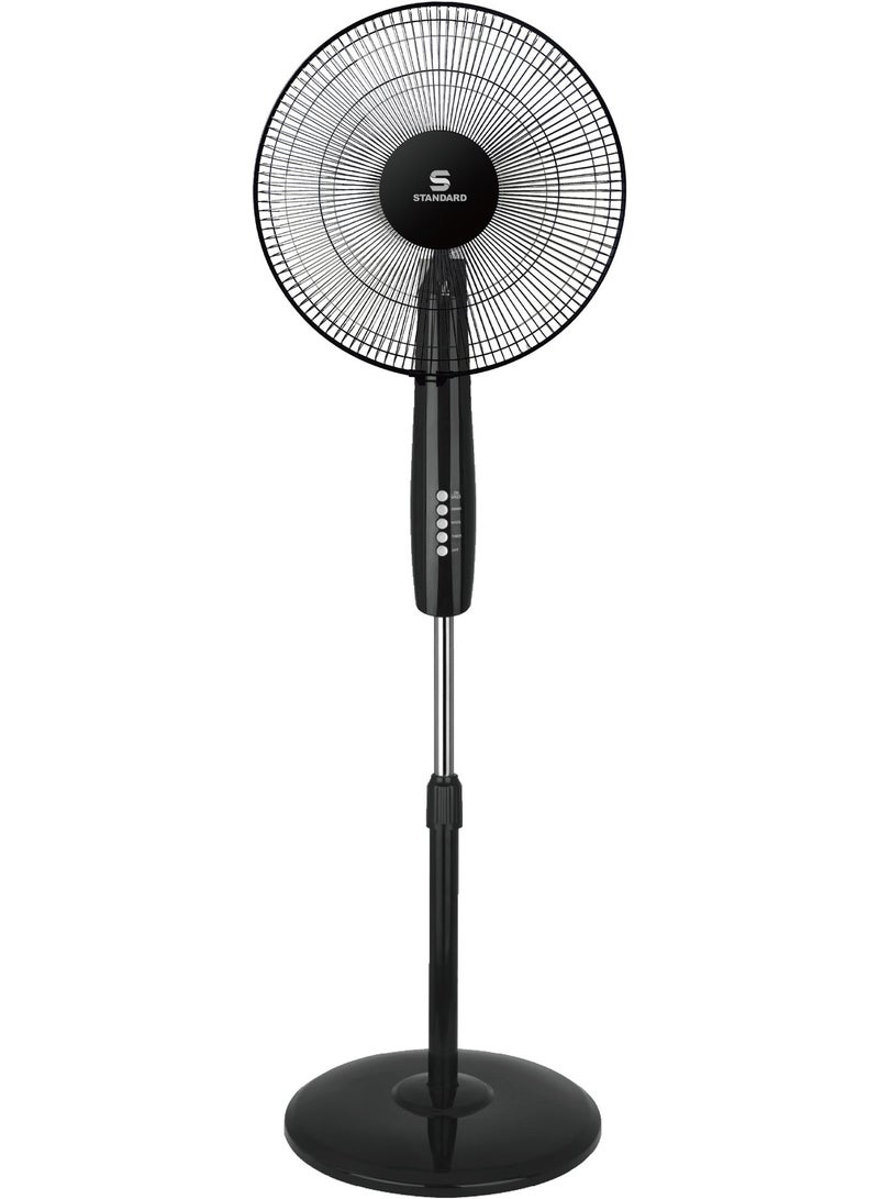 Havells STANDARD 16" STAND FAN - Glanzo Pedestal with Remote Control | 50W Copper Motor, 3 AS Blades, Black | Model FOSGZBLK16121 - Image 4