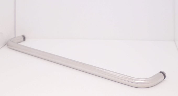 MOON DAUGHTER 24 PULL HANDLE FRAMELESS SHOWER GLASS DOOR CHROME TOWEL BAR 12 HOLE DIA