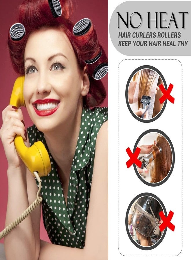 Spoken Hair Curlers Rollers, 6Pcs Hair Rollers Hair Curlers Self Grip Holding Rollers with 6Pcs Hair Clips for Long Medium Short Thick Fine Thin Hair Bangs Volume - Image 3