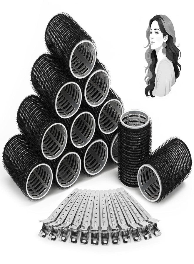 Spoken Hair Curlers Rollers, 6Pcs Hair Rollers Hair Curlers Self Grip Holding Rollers with 6Pcs Hair Clips for Long Medium Short Thick Fine Thin Hair Bangs Volume - Image 1