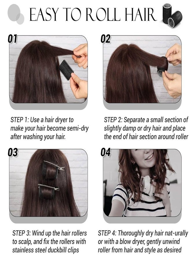 Spoken Hair Curlers Rollers, 6Pcs Hair Rollers Hair Curlers Self Grip Holding Rollers with 6Pcs Hair Clips for Long Medium Short Thick Fine Thin Hair Bangs Volume - Image 4
