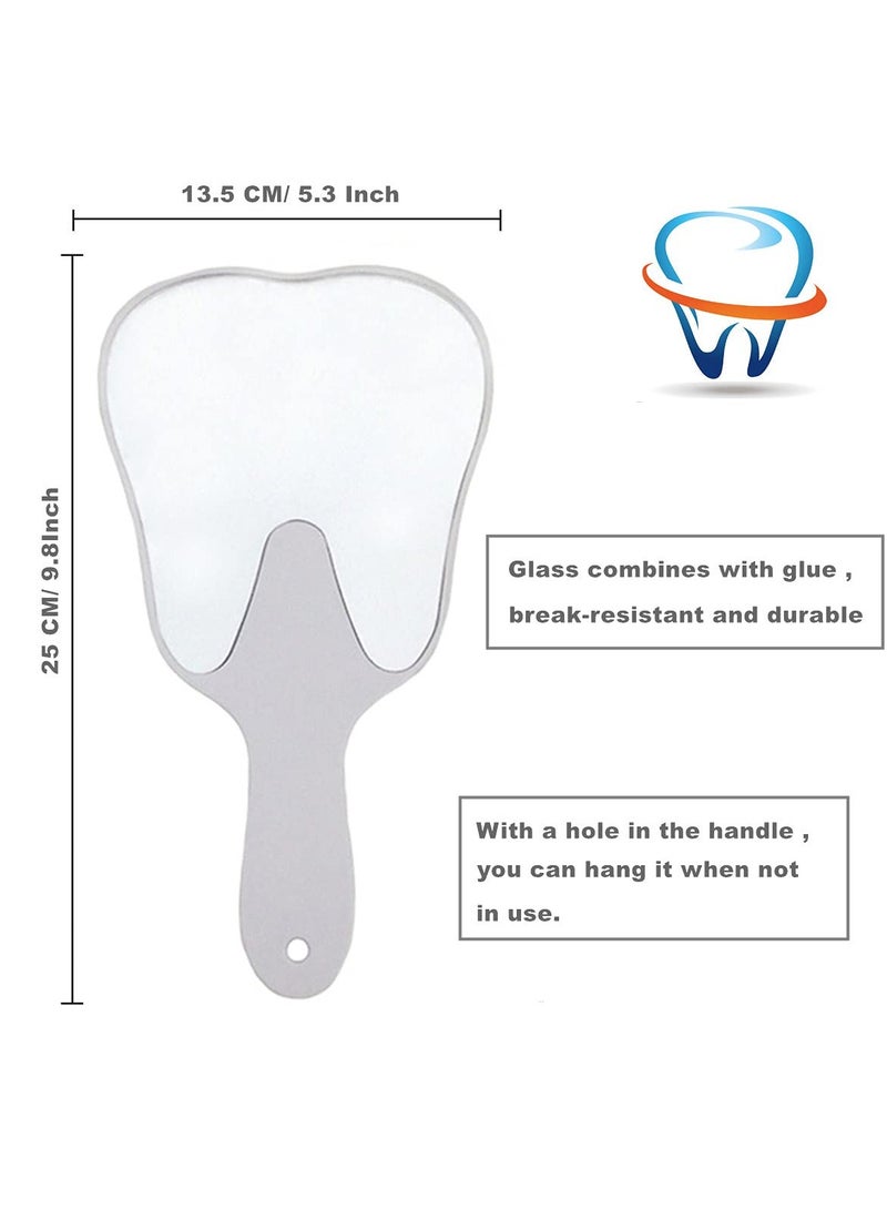 KASTWAVE Small Surface Mirror with Handle Tooth-Shaped Handheld Mirror Cute Makeup Mirror Portable Mirror (White) - Image 4