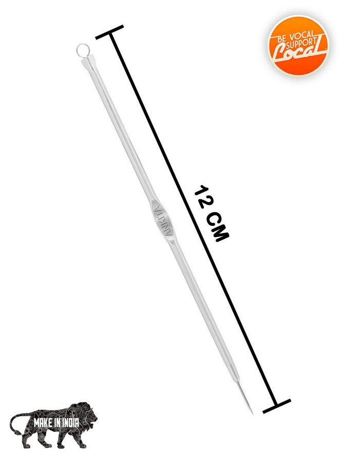 Ankita Blackhead remover|Acne treatment|Pimple Popper|Face Skin Care Kit|Professional Comedone Blemish|Zit|Whitehead Scar Extractor|Surgical Grade Stainless Steel Tools- Round (Blackhead Pin Pointed) - Image 2