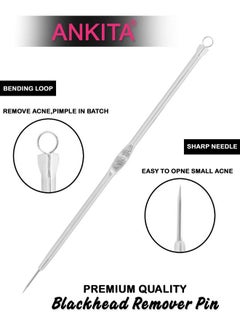 Ankita Blackhead Remover|Acne Treatment|Pimple Popper|Face Skin Care Kit|Professional Comedone Blemish|Zit|Whitehead Scar Extractor|Surgical Grade Stainless Steel Tools- Round (Blackhead Pin Pointed)  - Image 3