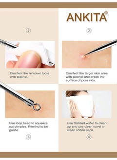 Ankita Blackhead Remover|Acne Treatment|Pimple Popper|Face Skin Care Kit|Professional Comedone Blemish|Zit|Whitehead Scar Extractor|Surgical Grade Stainless Steel Tools- Round (Blackhead Pin Pointed)  - Image 4