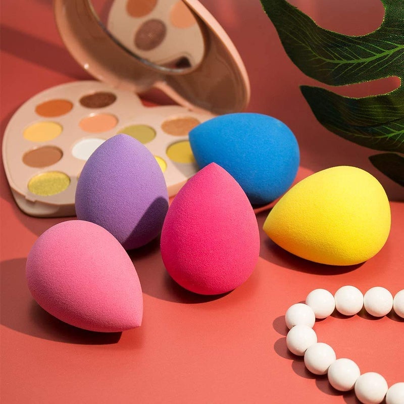 FYORR Mini Puff For Small Areas Around Eyes Makeup Foundation Blending Sponges For Dry Wet Use Set of 4pcs - Image 4