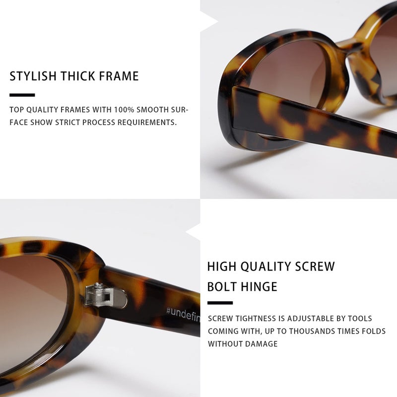 VANLINKER Polarized Retro Oval Sunglasses for Women and Men Small 90s Style VL9580 - Image 5