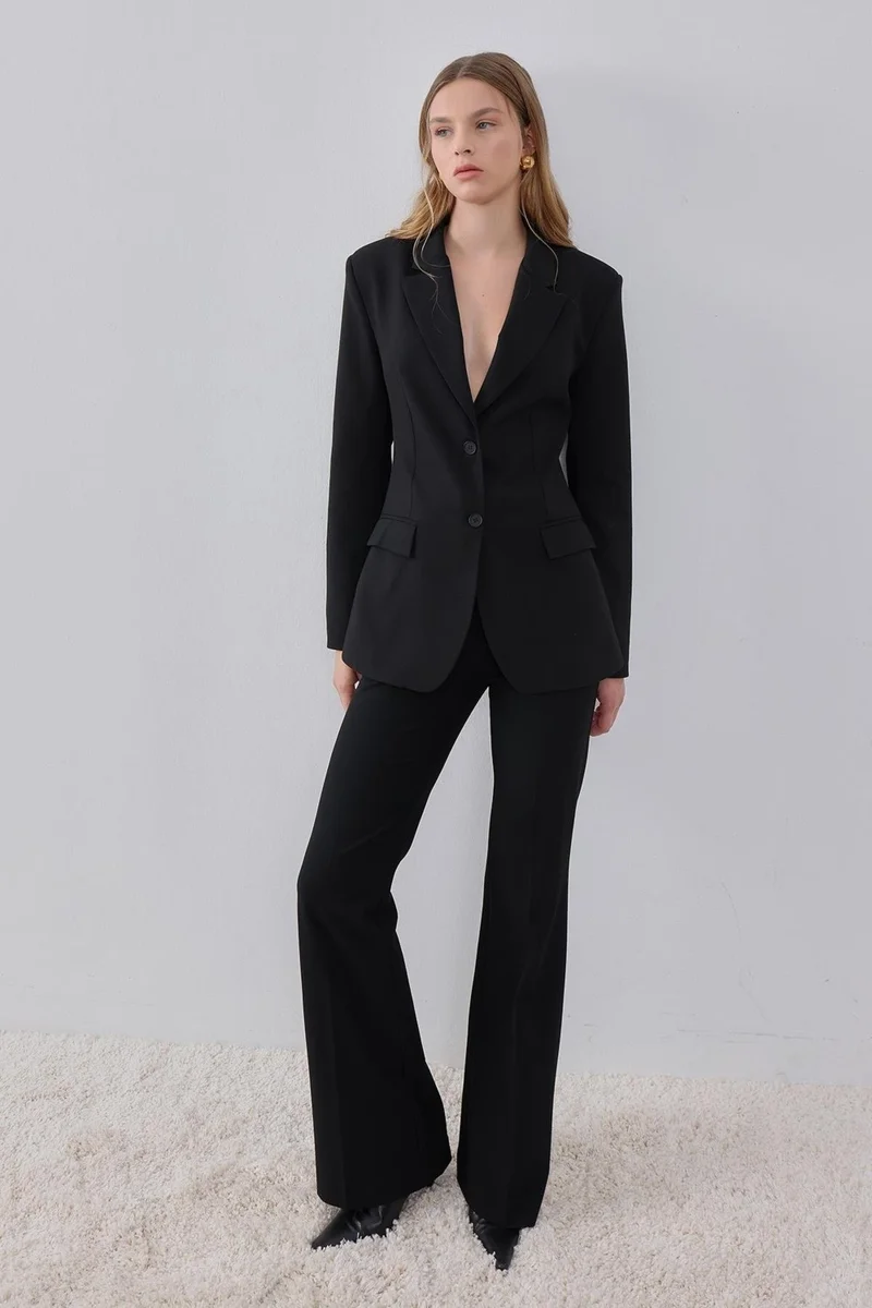 Pieces Of Melon Black Flare Leg Trousers