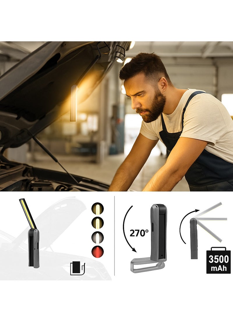 Y&D New Multifunctional COB  LED Foldable with Magnet Warning USB Rrechargeable Strong Light Work Light Car Overhaul Light - Image 4