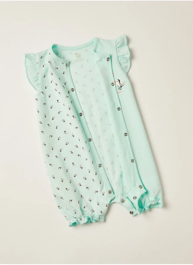 زيبي Romper Pyjamas for Baby Girls 'Better Together', Aqua Green