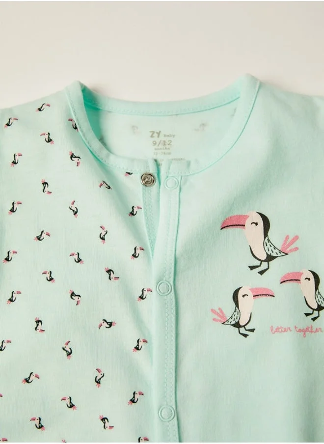 زيبي Romper Pyjamas for Baby Girls 'Better Together', Aqua Green