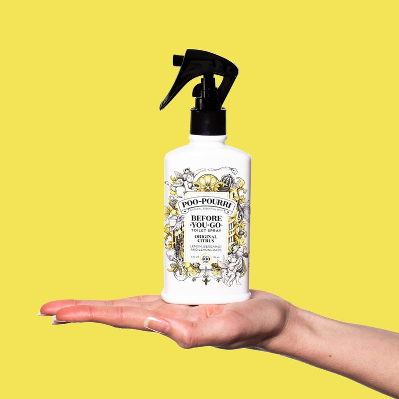 Poo-Pourri Before-You-Go Toilet Spray, Original Citrus, 8 Fl Oz, Up to 400 Uses, Bathroom Odor Deodorizer, Plant-Based with Essential Oils, for Home or Work, Lemon, Bergamot and Lemongrass Scent - Image 5