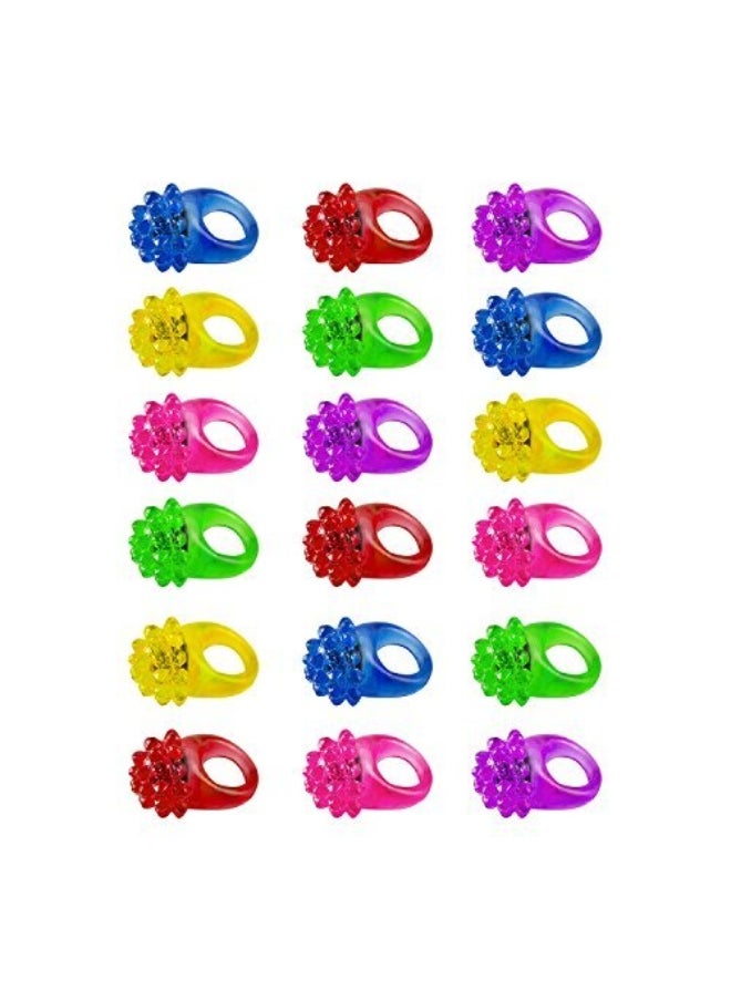 Super Z Outlet Super Z Outlet Flashing Colorful LED Light Up Bumpy Jelly Rubber Rings Finger Toys for Parties, Event Favors, Raves, Concert Shows, Gifts (18 Pack)  - Image 1