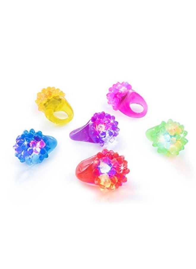 Super Z Outlet Super Z Outlet Flashing Colorful LED Light Up Bumpy Jelly Rubber Rings Finger Toys for Parties, Event Favors, Raves, Concert Shows, Gifts (18 Pack)  - Image 3