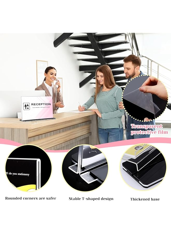 X spring Acrylic Sign Holder A4 6 Pack T Shaped Desktop Display Holder 29.7X21Cm Poster Menu Holder Desktop Display Holders Double Sided Clear Sign Holder For Wedding Restaurant Signs Office - Image 4