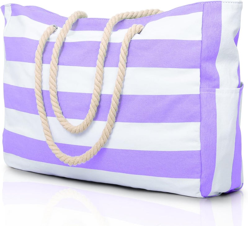 Becokan Beach Bags for Women, Large Waterproof Beach Tote Bag with Zipper Beach Bags Waterproof Sandproof Swim Pool Bag Large Tote - Image 1