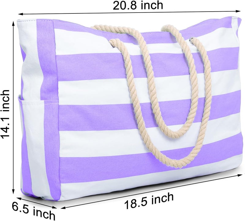 Becokan Beach Bags for Women, Large Waterproof Beach Tote Bag with Zipper Beach Bags Waterproof Sandproof Swim Pool Bag Large Tote - Image 4