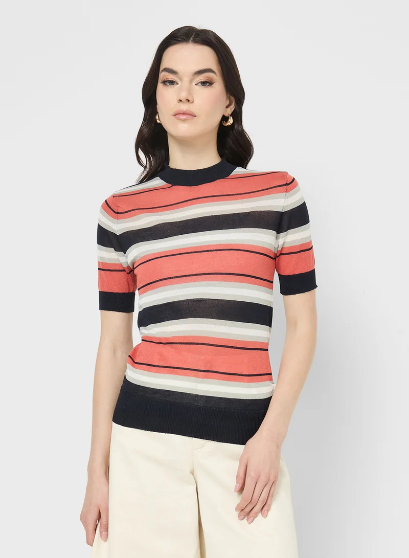 جينجر Fine Knit Stripe Sweater