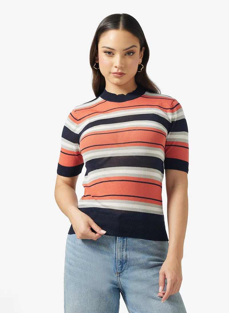 جينجر بلوفر مخطط محبوك ناعم