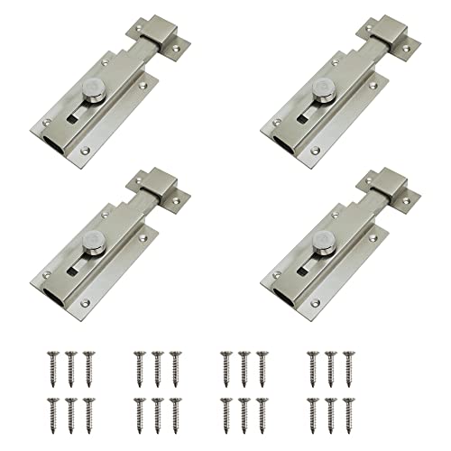 Volo 5 inch Heavy Duty Door Security Latch Lock Tower Bolt for, Baby Latch, Home, Bathroom, Kitchen,Office .(Color :Silver) (Pack of 4Pcs.) - Image 5