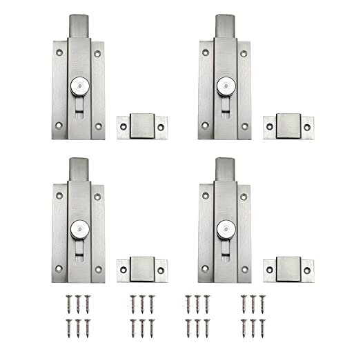 Volo 5 inch Heavy Duty Door Security Latch Lock Tower Bolt for, Baby Latch, Home, Bathroom, Kitchen,Office .(Color :Silver) (Pack of 4Pcs.) - Image 1